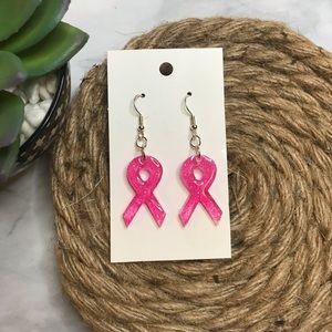 Cancer ribbon earrings